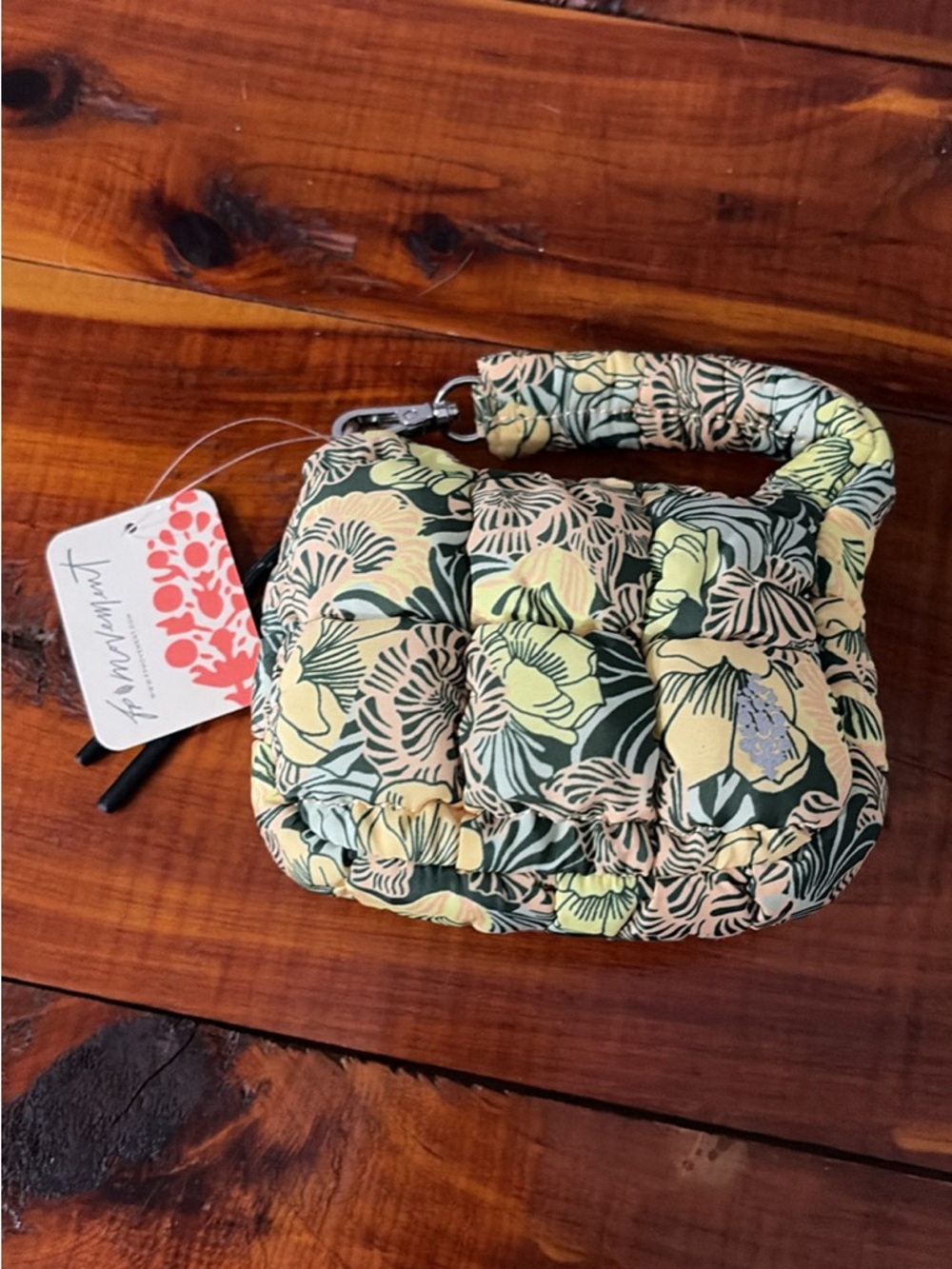 FP Movement by Free People Quilted Floral Mini Bag in Yellow & Green